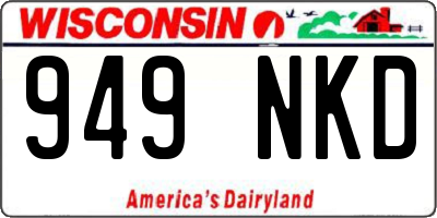 WI license plate 949NKD