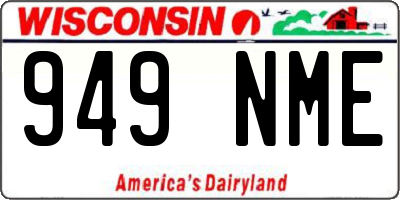 WI license plate 949NME