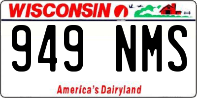 WI license plate 949NMS