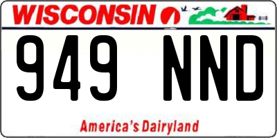 WI license plate 949NND