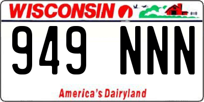 WI license plate 949NNN