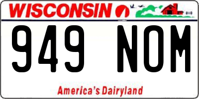 WI license plate 949NOM