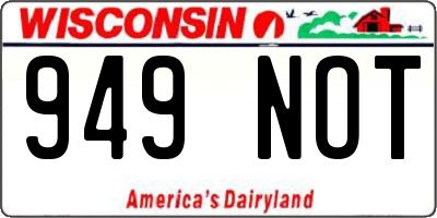 WI license plate 949NOT