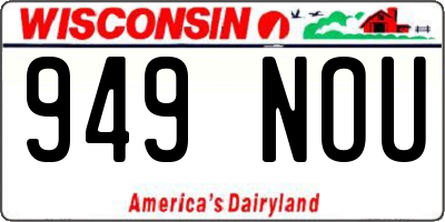 WI license plate 949NOU