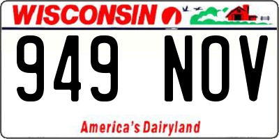 WI license plate 949NOV