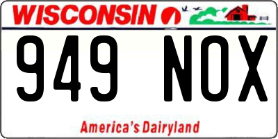 WI license plate 949NOX