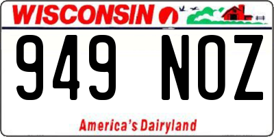 WI license plate 949NOZ