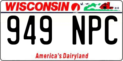 WI license plate 949NPC