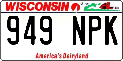 WI license plate 949NPK