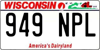 WI license plate 949NPL