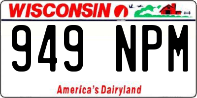 WI license plate 949NPM