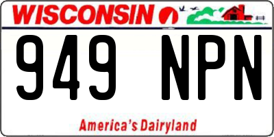 WI license plate 949NPN