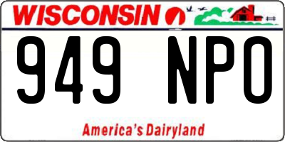 WI license plate 949NPO