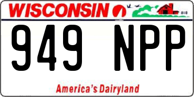 WI license plate 949NPP