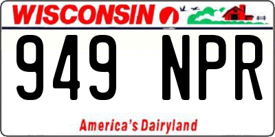WI license plate 949NPR