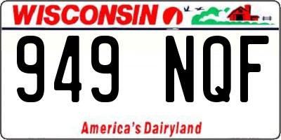 WI license plate 949NQF