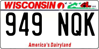 WI license plate 949NQK