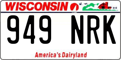 WI license plate 949NRK