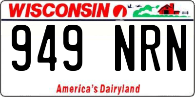 WI license plate 949NRN