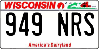 WI license plate 949NRS
