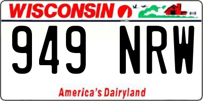 WI license plate 949NRW