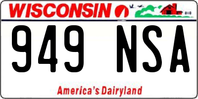 WI license plate 949NSA