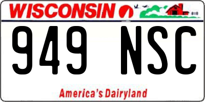 WI license plate 949NSC