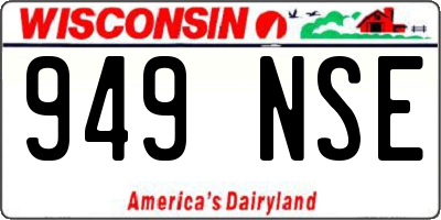 WI license plate 949NSE