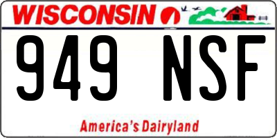WI license plate 949NSF