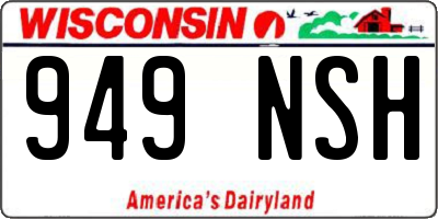 WI license plate 949NSH