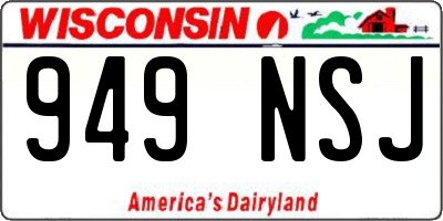 WI license plate 949NSJ