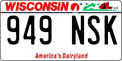 WI license plate 949NSK