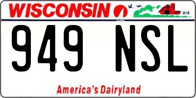 WI license plate 949NSL