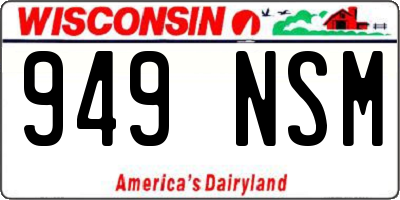 WI license plate 949NSM
