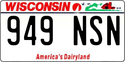 WI license plate 949NSN