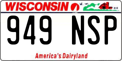 WI license plate 949NSP