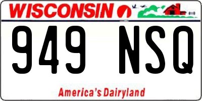 WI license plate 949NSQ