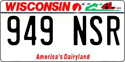 WI license plate 949NSR
