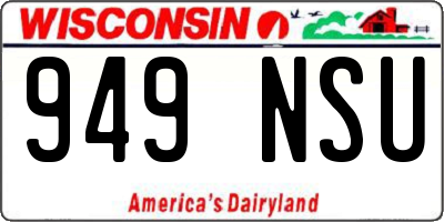 WI license plate 949NSU