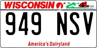 WI license plate 949NSV