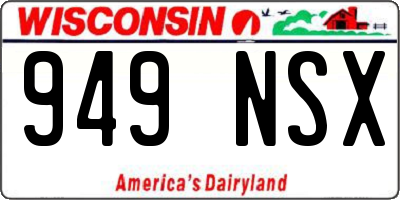 WI license plate 949NSX