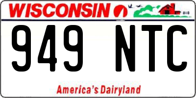 WI license plate 949NTC