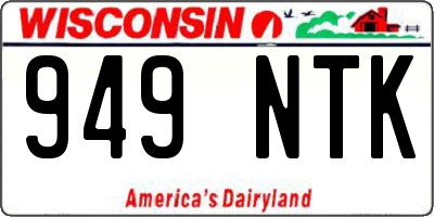 WI license plate 949NTK