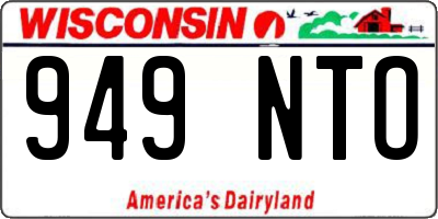 WI license plate 949NTO