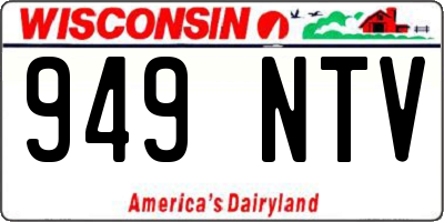WI license plate 949NTV