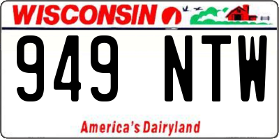 WI license plate 949NTW