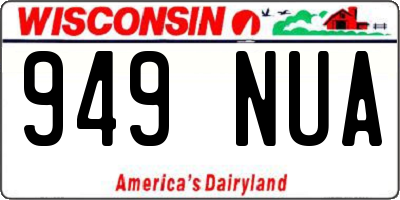 WI license plate 949NUA