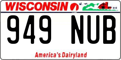 WI license plate 949NUB