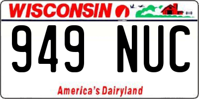 WI license plate 949NUC