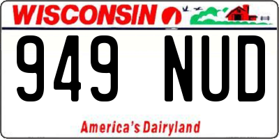 WI license plate 949NUD